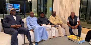 Femi Otedola Hosts Fellow Billionaire Abdul Samad Rabiu in Dubai